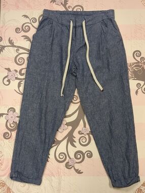 Old Navy Blue Chambray Drawstring Joggers